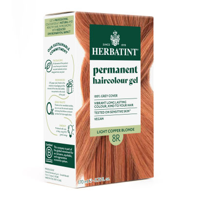 Farba do włosów Herbatint • trwała • 8R JASNY MIEDZIANY BLOND • seria MIEDZIANA