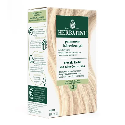 Farba do włosów Herbatint • trwała • 10N PLATYNOWY BLOND • seria NATURALNA