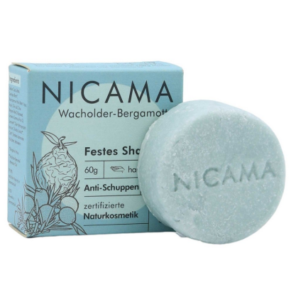 Szampon w kostce Jałowiec Bergamotka Przeciwłupieżowy 60g, Nicama