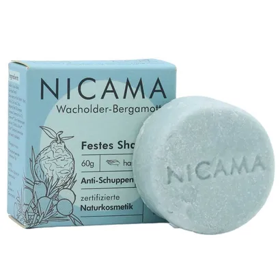 Szampon w kostce Jałowiec Bergamotka Przeciwłupieżowy 60g, Nicama